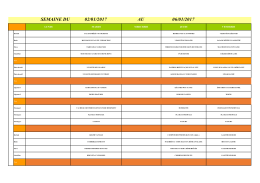 SEMAINE DU 02/01/2017 AU 06/01/2017