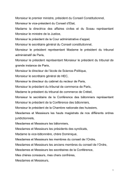 Monsieur le premier ministre, président du Conseil Constitutionnel