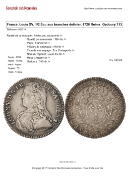 France, Louis XV, 1/2 &Eacute;cu aux branches dolivier, 1728 Reims