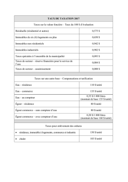 Taux de taxation - St