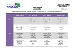 Menus cantine Janvier 2017 - Mairie de Saint