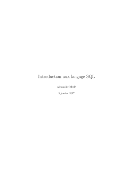 Introduction aux langage SQL