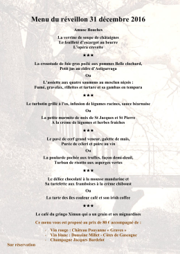 menu de la saint sylvestre