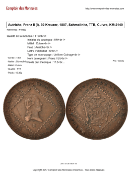 Autriche, Franz II (I), 30 Kreuzer, 1807, Schmollnitz, TTB, Cuivre, KM