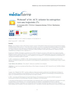 Webconf` n°14: ACT: orienter les entreprises vers une