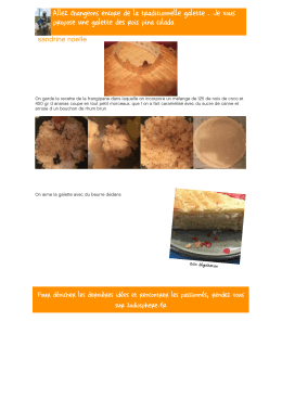 Allez changeons encore de la traditionnelle galette . Je vous