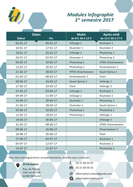 Calendrier des modules