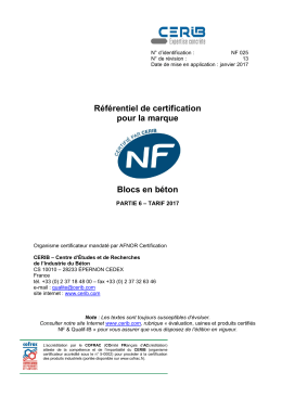 règles de certification NF