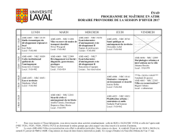 l`horaire provisoire des cours offerts par l`ÉSAD