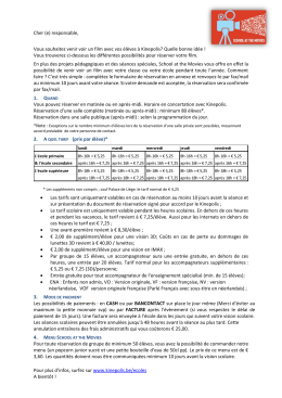 (e) responsable, Vous souhaitez venir voir un film avec vos élèves à