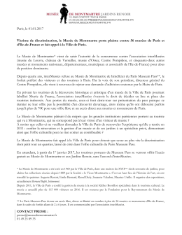Paris, le 01.01.2017 Victime de discrimination, le Musée de