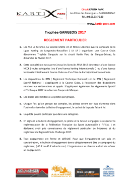 Trophée GANGEOIS 2017 REGLEMENT - Karting