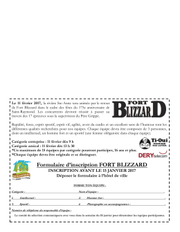 Formulaire d`inscription FORT BLIZZARD