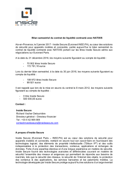 INSD CP bilan semestriel contrat liquidité décembre