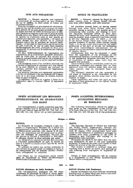 ports acceptant les messages internationaux de quarantaine par