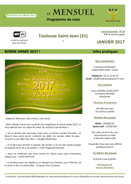 Le Mensuel Janvier 2017