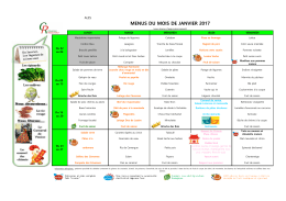 MENUS DU MOIS DE JANVIER 2017