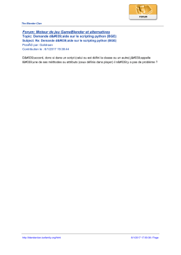 Forum: Moteur de jeu GameBlender et alternatives