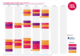 PLANNING DES COURS COLLECTIFS Du 02 Janvier 2017 au 03