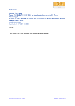 Forum: Concours - The Blender Clan