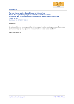 Forum: Moteur de jeu GameBlender et alternatives