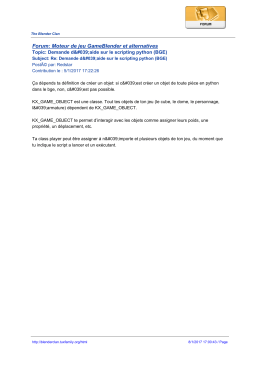 Forum: Moteur de jeu GameBlender et alternatives