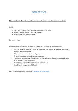 OFFRE DE STAGE - Centre Henri Becquerel