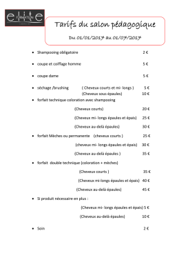 Tarifs du salon pédagogique