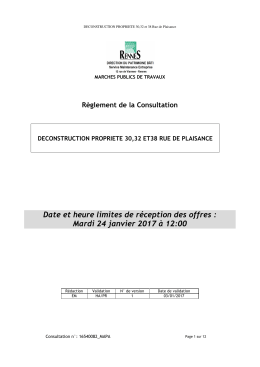 Règlement de consultation - La salle des marchés MEGALIS