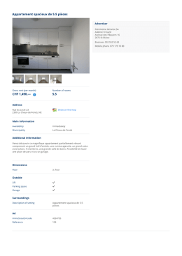 Appartement spacieux de 5.5 pièces