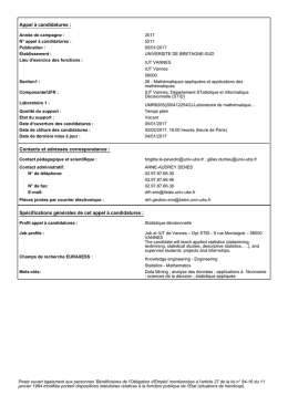 Appel à candidatures - Université de Bretagne-Sud