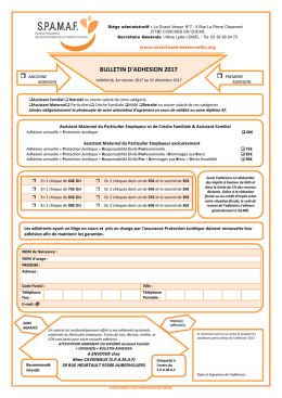 bulletin d`adhesion 2017 - (SPAMAF) / Assistante Maternelle