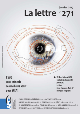 La derni&egrave;re Lettre en Pdf janvier 2017