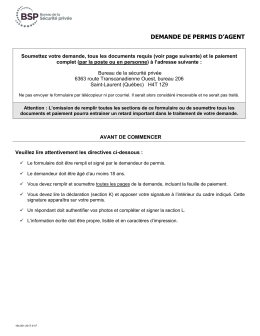 T&eacute;l&eacute;charger le formulaire Demande de permis d`agent 2017