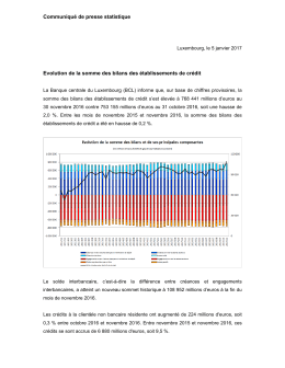 Communiqué de presse statistique Evolution de la somme des