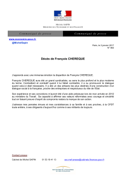 Décès de François CHEREQUE