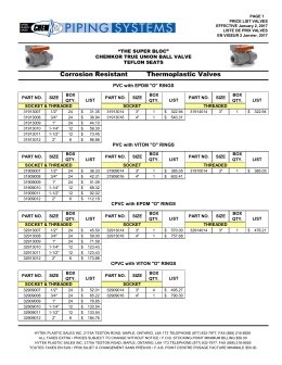 Corrosion Resistant Thermoplastic Valves
