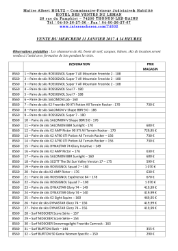 vente du mercredi 11 janvier 2017 a 14 heures