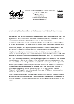 Agressions à répétition, les contrôleurs lorrains inquiets pour leur