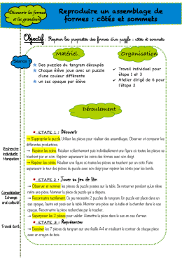 Repérer les propriétés des formes d`un puzzle : côtés et sommets