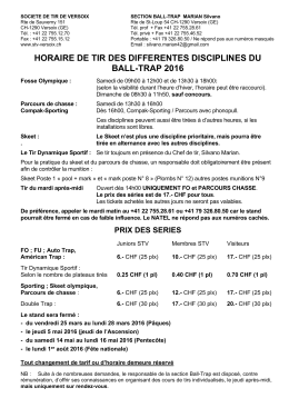 horaire de tir des differentes disciplines du ball