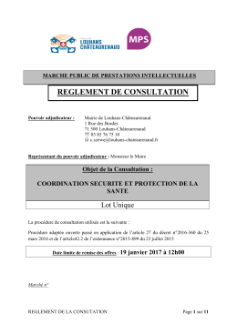 reglement de consultation - Marchés publics - e