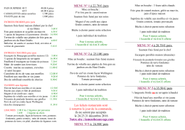 carte des menus - La Menthe Sauvage