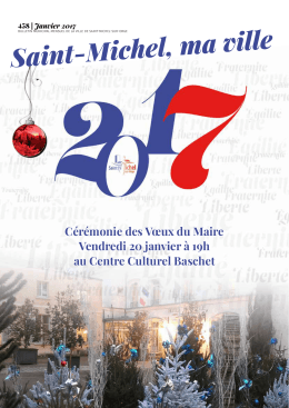 Cérémonie des Vœux du Maire Vendredi 20 janvier à 19h au Centre