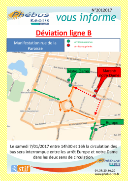 vous informe Déviation ligne B
