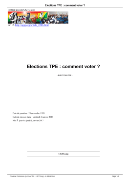 Elections TPE : comment voter ?