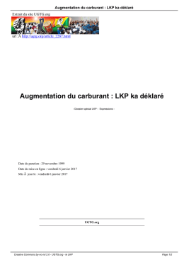 Augmentation du carburant : LKP ka déklaré