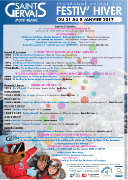 du 31 au 8 janvier 2017