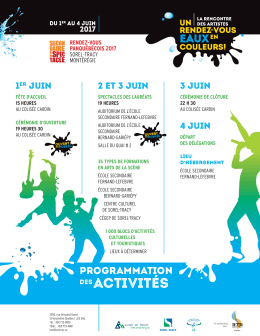 Programmation RVPQ 2017 - Secondaire en spectacle