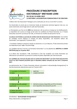 procédure d`inscription doctoriales